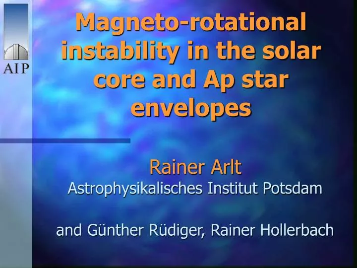 magneto rotational instability in the solar core and ap star envelopes