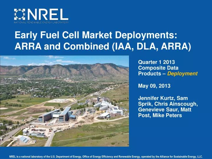 early fuel cell market deployments arra and combined iaa dla arra