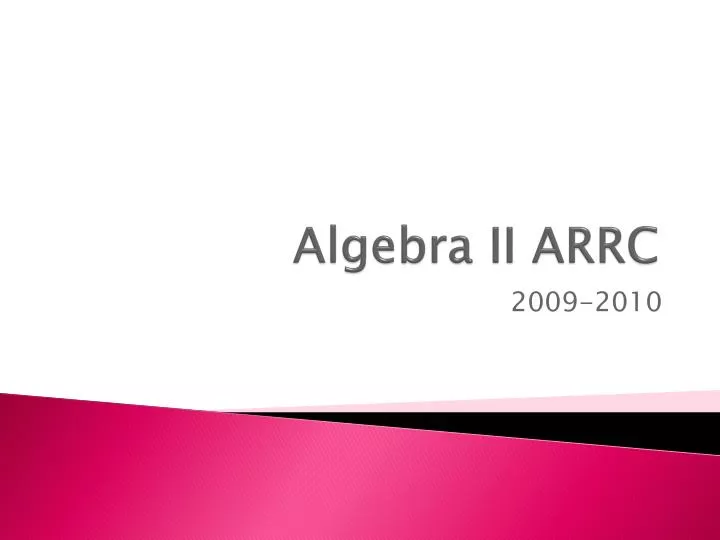 algebra ii arrc