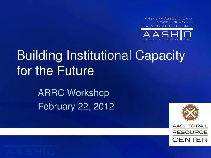 building institutional capacity for the future