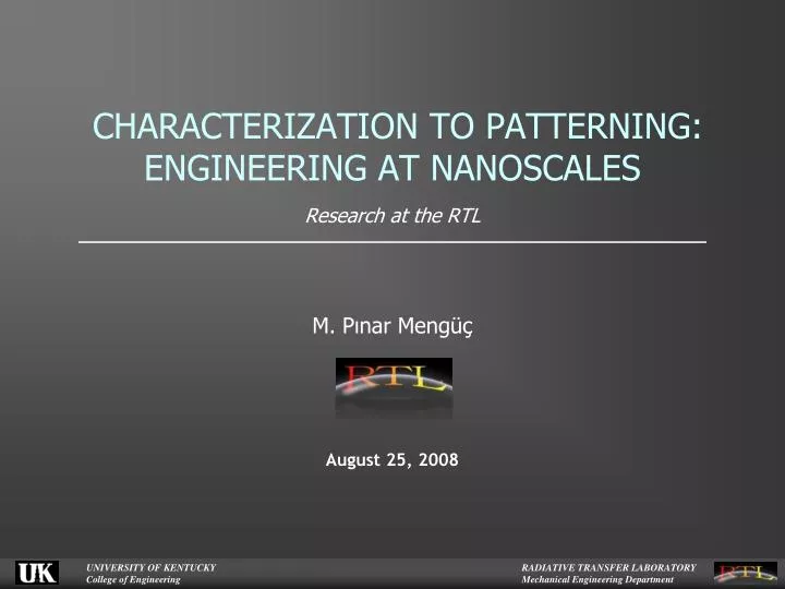 characterization to patterning engineering at nanoscales research at the rtl