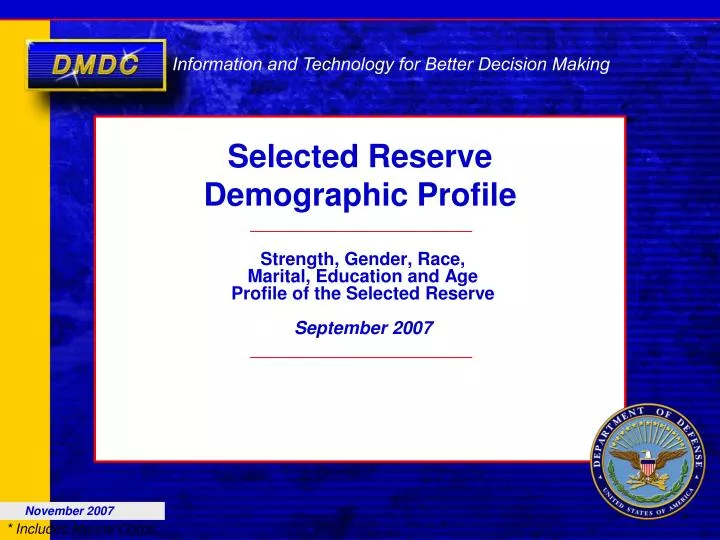 selected reserve demographic profile