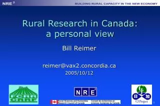Rural Research in Canada: a personal view