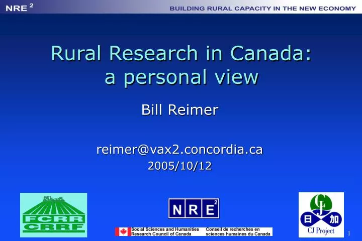 rural research in canada a personal view