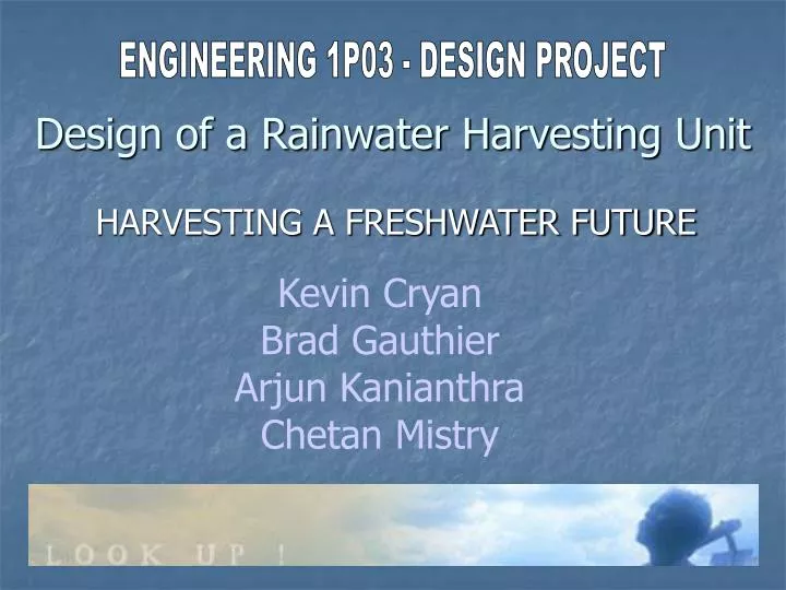 design of a rainwater harvesting unit