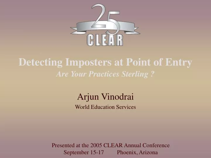 detecting imposters at point of entry are your practices sterling