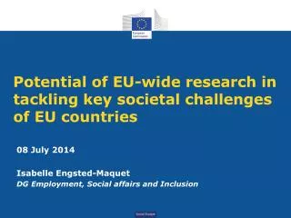 Potential of EU-wide research in tackling key societal challenges of EU countries