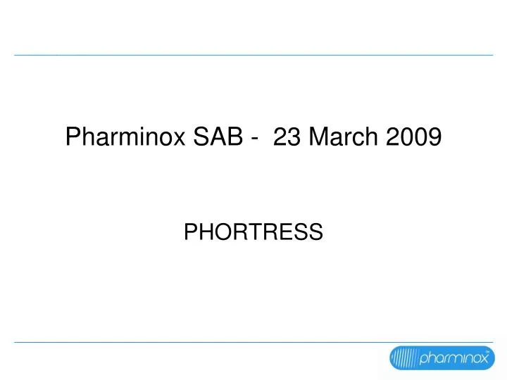 pharminox sab 23 march 2009