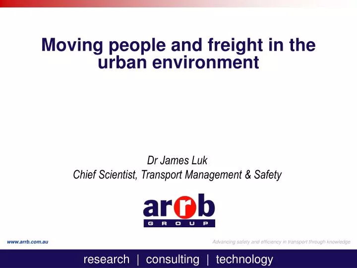 moving people and freight in the urban environment