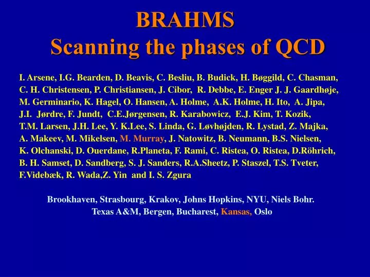 brahms scanning the phases of qcd