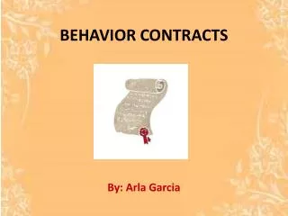 BEHAVIOR CONTRACTS