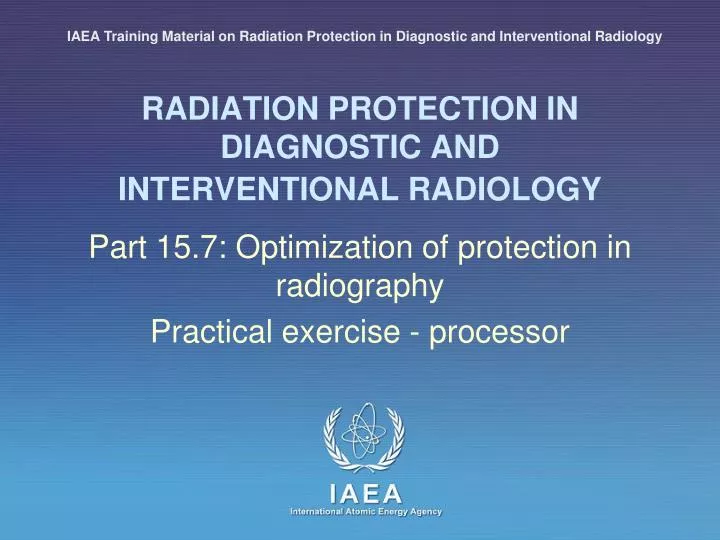 radiation protection in diagnostic and interventional radiology