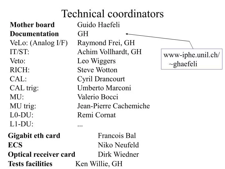 technical coordinators