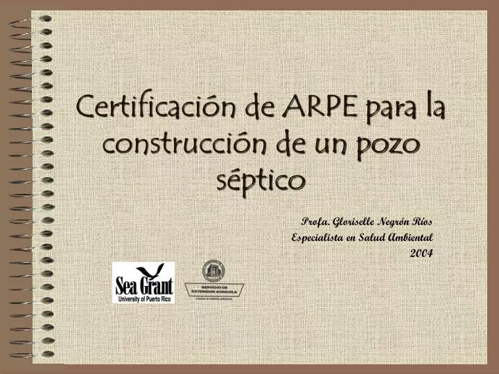 certificaci n de arpe para la construcci n de un pozo s ptico