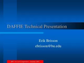 DAFFIE Technical Presentation