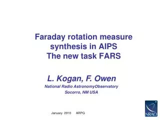 Faraday rotation measure synthesis in AIPS The new task FARS
