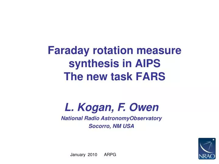 faraday rotation measure synthesis in aips the new task fars