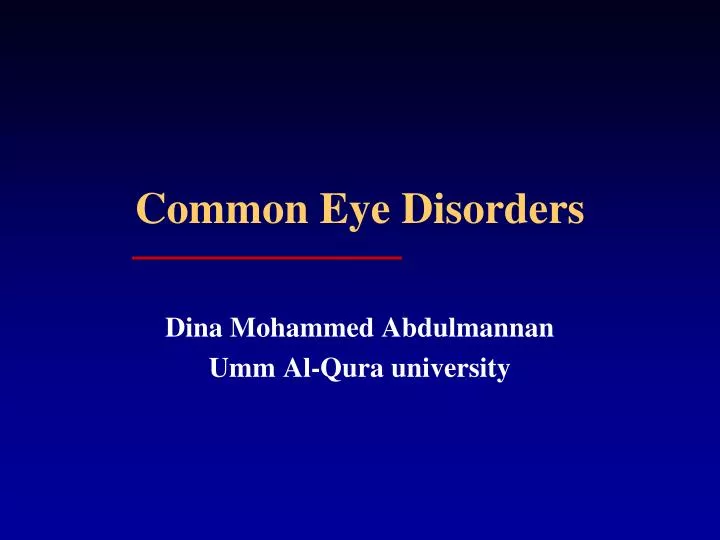 common eye disorders