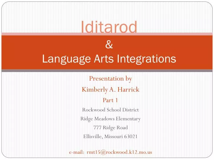 iditarod language arts integrations