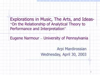 Arpi Mardirossian Wednesday, April 30, 2003