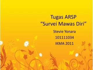 tugas arsp survei mawas diri