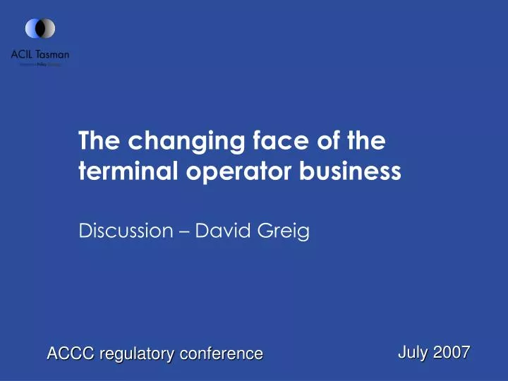 the changing face of the terminal operator business