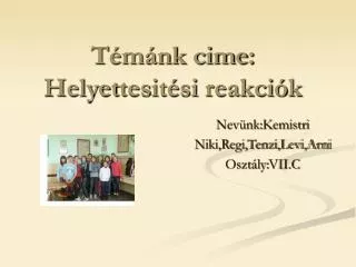 t m nk cime helyet t es i t si reakci k