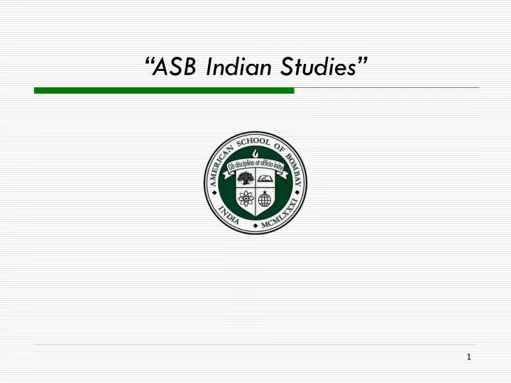 asb indian studies
