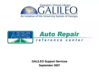 GALILEO Support Services September 2007