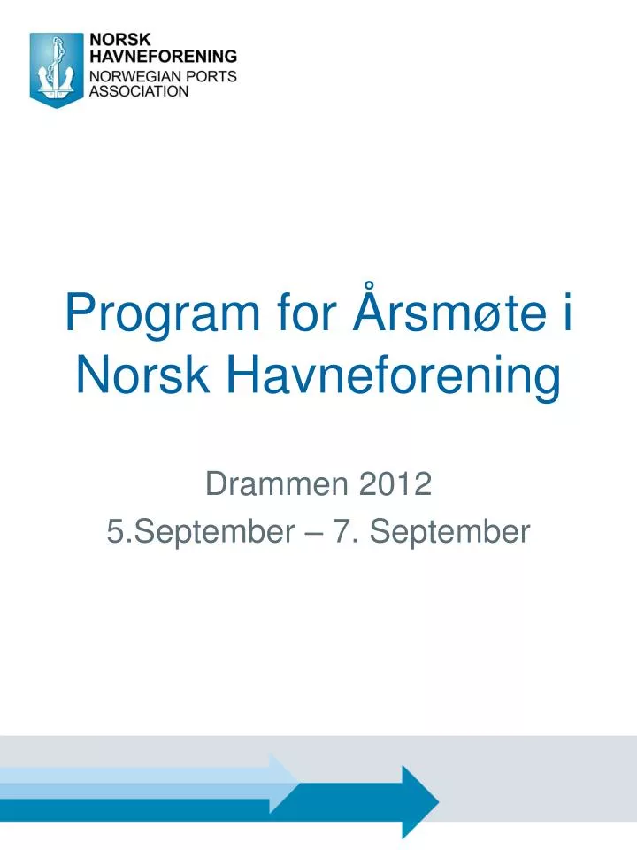 program for rsm te i norsk havneforening