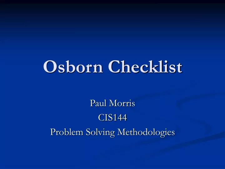 osborn checklist