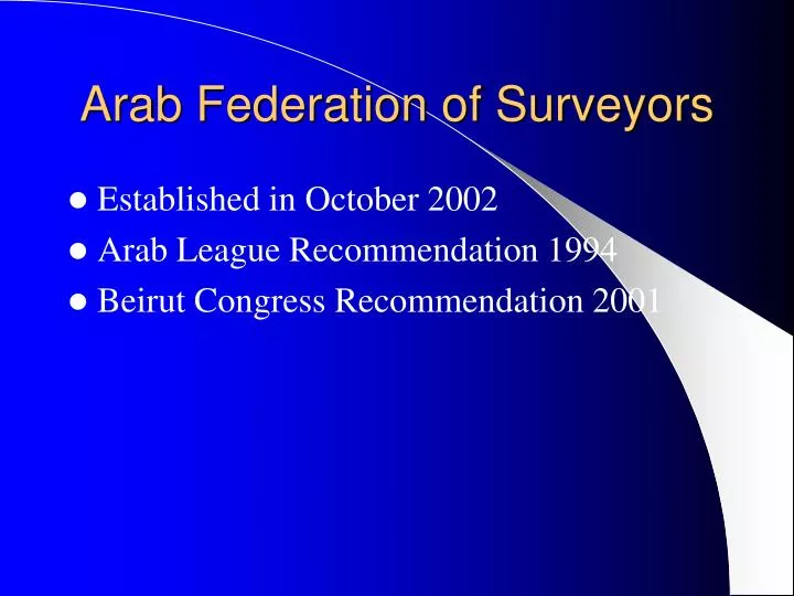 arab federation of surveyors