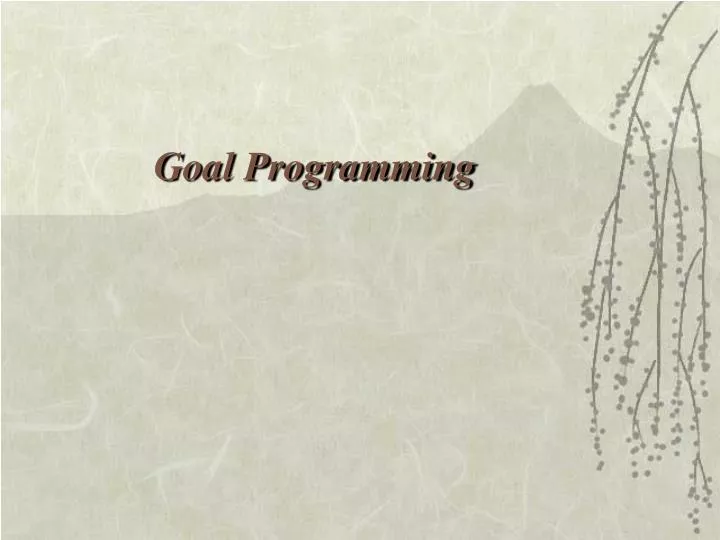 goal programming