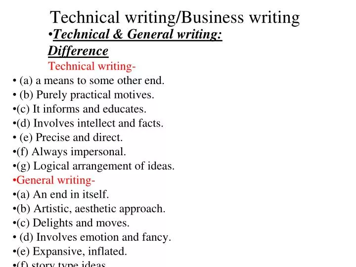 technical writing business writing