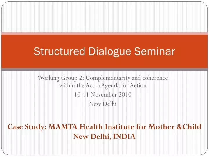 structured dialogue seminar