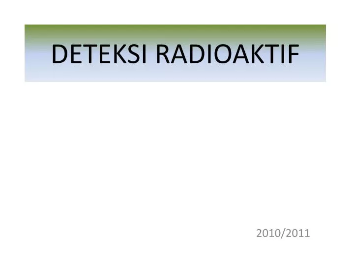 deteksi radioaktif