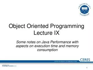 Object Oriented Programming Lecture IX