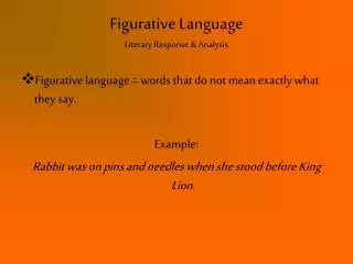 Figurative Language Literary Response &amp; Analysis