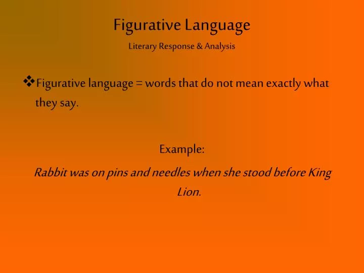 figurative language literary response analysis