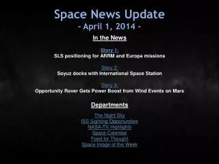 Space News Update - April 1, 2014 -