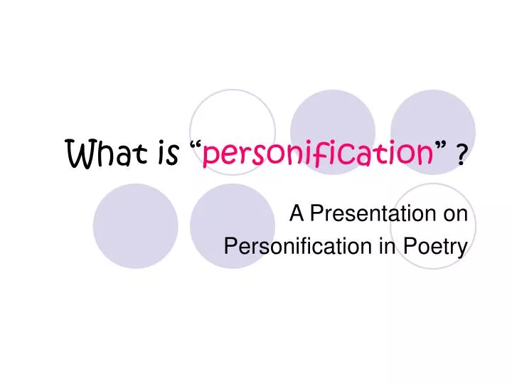 what is personification
