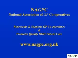 Dr Mark Reynolds MBE NAGPC Chairman Working with Co-operatives