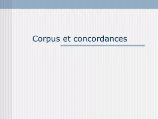 corpus et concordances