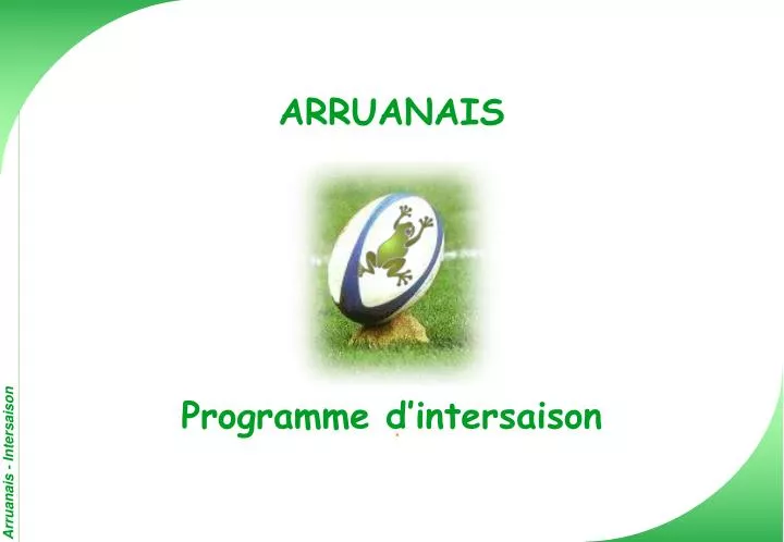 arruanais programme d intersaison