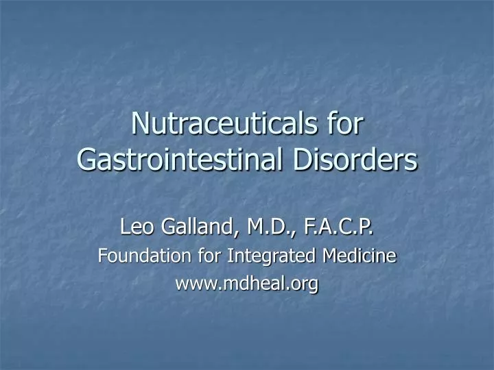 nutraceuticals for gastrointestinal disorders