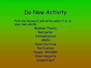 Do Now Activity