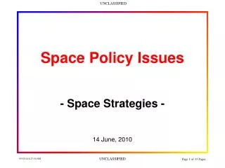 Space Policy Issues