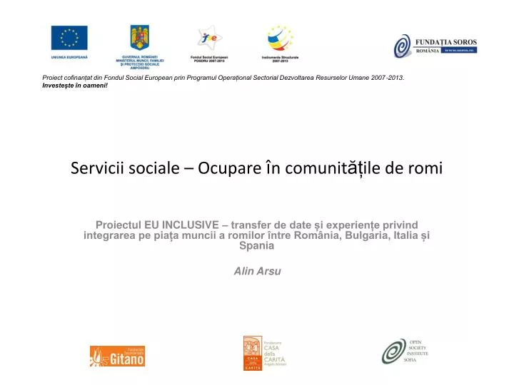 servicii sociale ocupare n comunit ile de romi