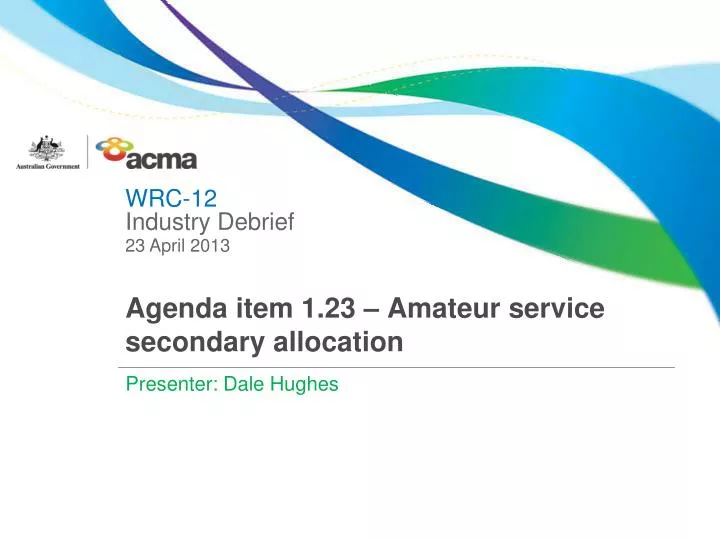 agenda item 1 23 amateur service secondary allocation