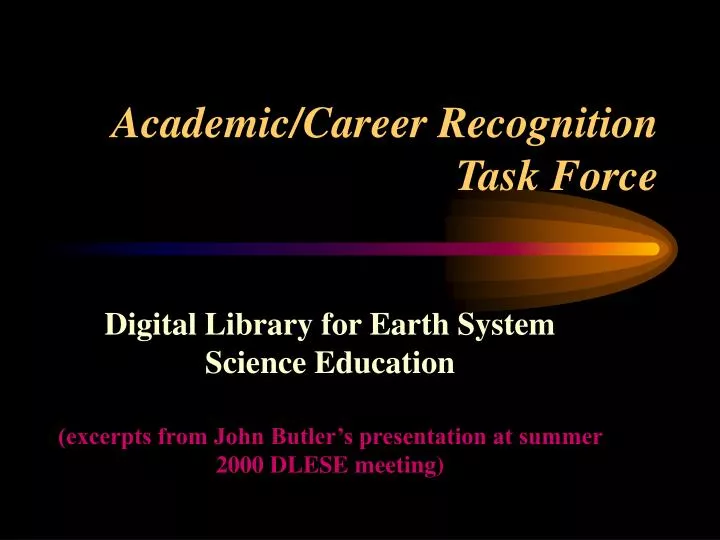 academic career recognition task force